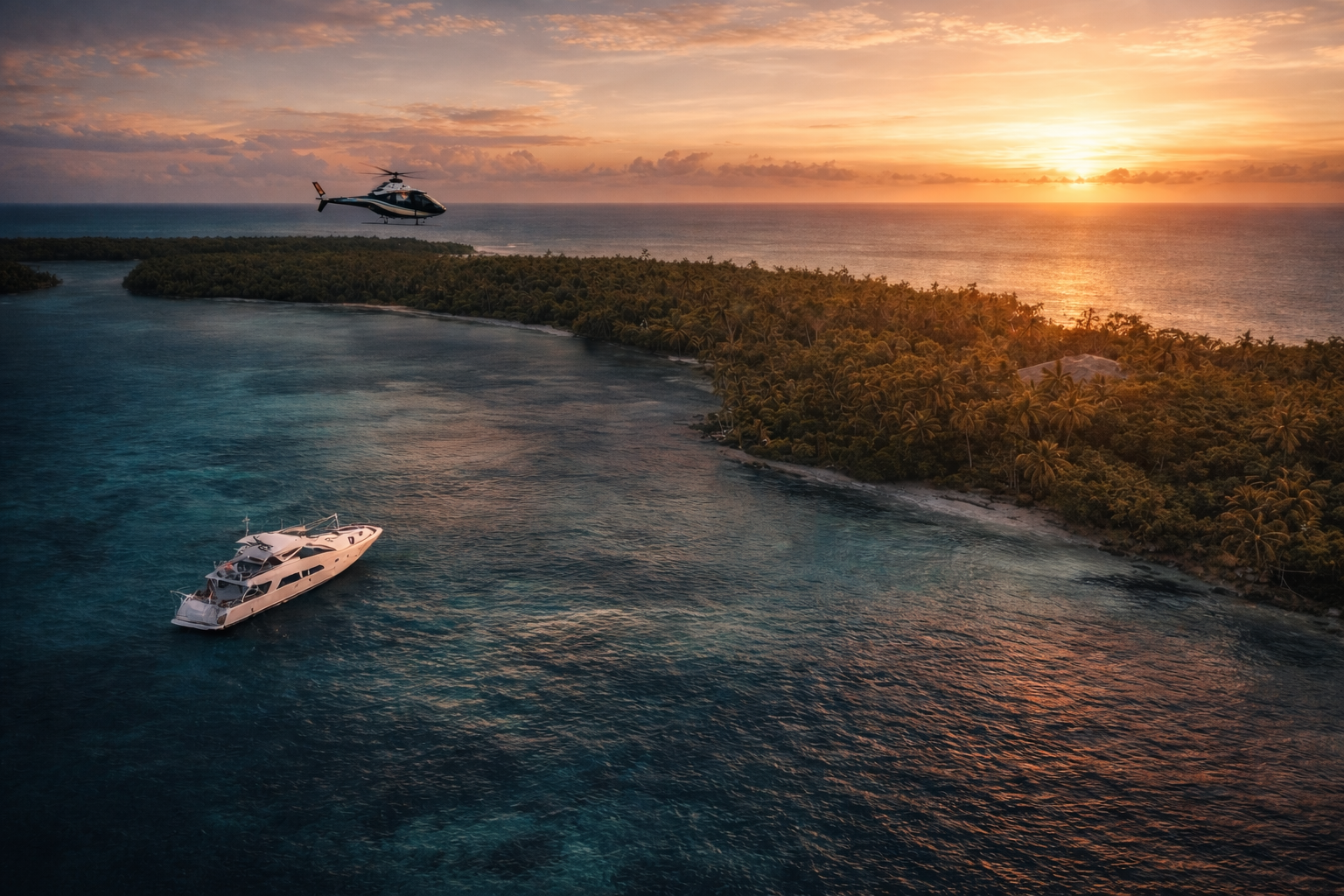 Aerial view of Belize coastline